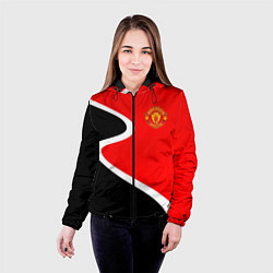Куртка с капюшоном женская МАНЧЕСТЕР ЮНАЙТЕД Логотип, цвет: 3D-черный — фото 2