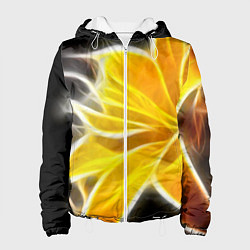 Куртка с капюшоном женская Желтый летний цветок, цвет: 3D-белый