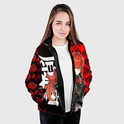 Куртка с капюшоном женская DILUC ДИЛЮК КРАСНЫЙ, цвет: 3D-черный — фото 2