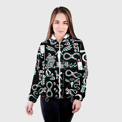 Женская куртка ТОКИЙСКИЕ МСТИТЕЛИ ГЛИТЧ, GLITCH / 3D-Белый – фото 4