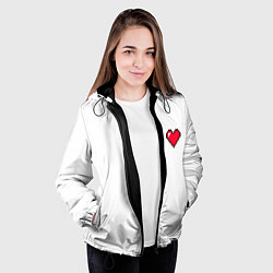 Куртка с капюшоном женская Сердце из minecraft, цвет: 3D-черный — фото 2