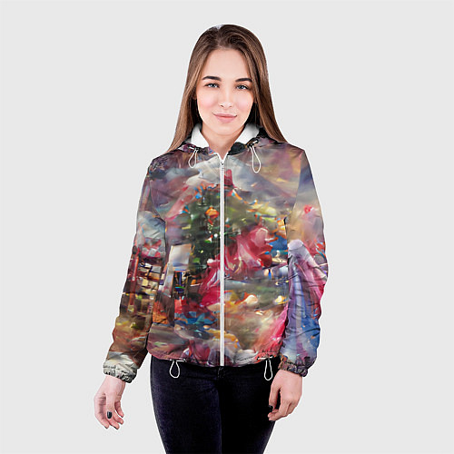 Женская куртка Ностальгия Рождества / 3D-Белый – фото 4