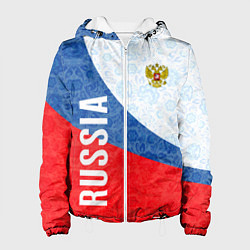 Куртка с капюшоном женская RUSSIA SPORT STYLE РОССИЯ СПОРТИВНЫЙ СТИЛЬ, цвет: 3D-белый