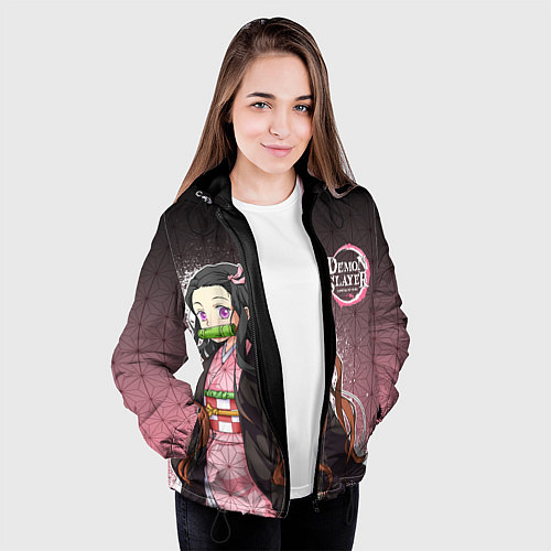 Женская куртка НЕЗУКО NEZUKO SLAYER / 3D-Черный – фото 3