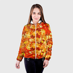 Куртка с капюшоном женская Кленовый листопад, цвет: 3D-белый — фото 2