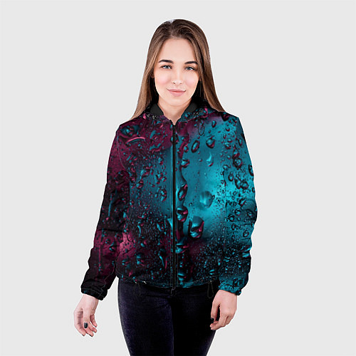 Женская куртка Ностальгия фиолетового дождя / 3D-Черный – фото 4