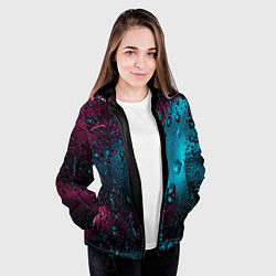 Куртка с капюшоном женская Ностальгия фиолетового дождя, цвет: 3D-черный — фото 2