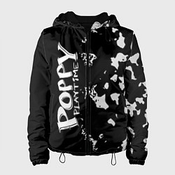 Куртка с капюшоном женская POPPY PLAYTIME Милитари По вертикали, цвет: 3D-черный