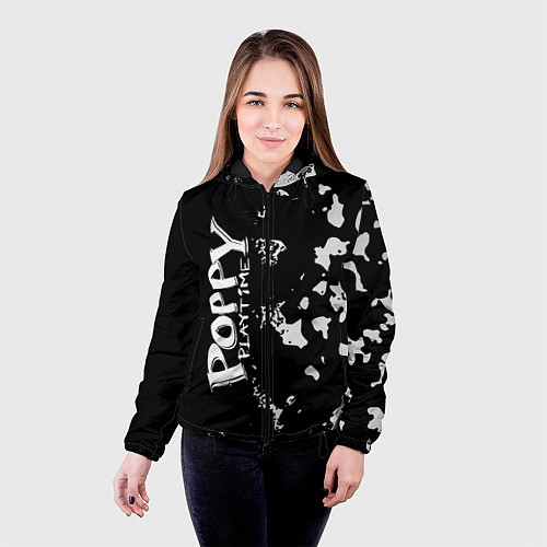 Женская куртка POPPY PLAYTIME Милитари По вертикали / 3D-Черный – фото 4