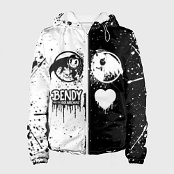 Куртка с капюшоном женская BLACK AND WHITE BENDY AND THE INK MACHINE, цвет: 3D-белый