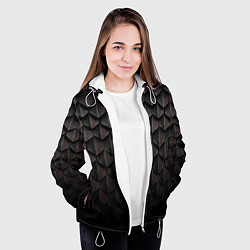 Куртка с капюшоном женская Чешуя Дракона black edition, цвет: 3D-белый — фото 2
