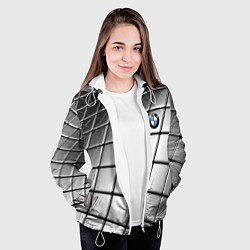Куртка с капюшоном женская BMW pattern 2022, цвет: 3D-белый — фото 2
