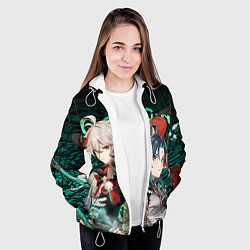 Куртка с капюшоном женская КАЗУХА И СЯО XIAO AND KAZUHA GENSHIN, цвет: 3D-белый — фото 2