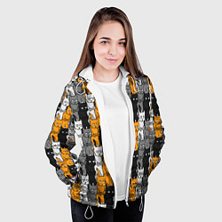 Куртка с капюшоном женская Злой Кот мем, цвет: 3D-белый — фото 2