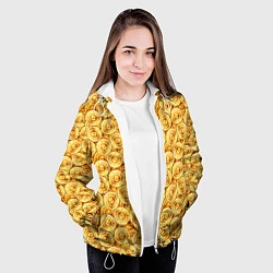 Куртка с капюшоном женская Золотые Биткоины, цвет: 3D-белый — фото 2