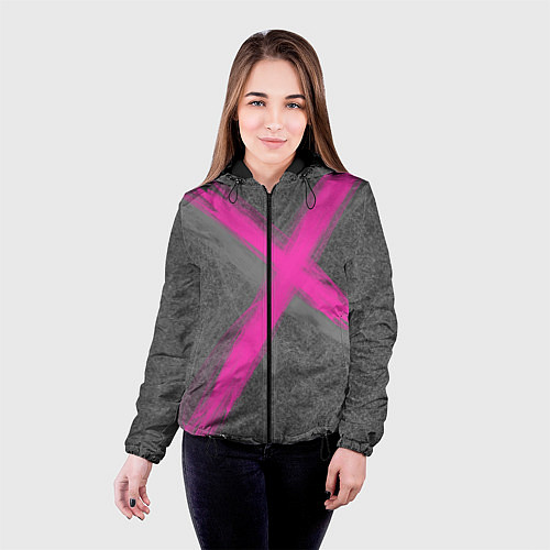 Женская куртка Коллекция Get inspired! Pink cross Абстракция Fl-4 / 3D-Черный – фото 4