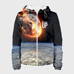 Куртка с капюшоном женская Dont look up! Comets flight!, цвет: 3D-белый