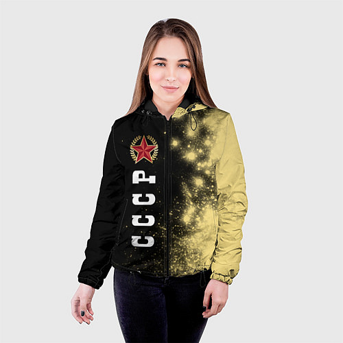 Женская куртка СОВЕТСКИЙ СОЮЗ - ЗВЕЗДА - Краски / 3D-Черный – фото 4