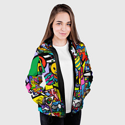 Куртка с капюшоном женская Romero Britto - emoji, цвет: 3D-черный — фото 2