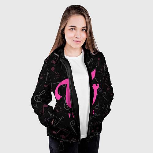 Женская куртка Twice с музыкальным фоном / 3D-Черный – фото 3