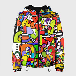 Куртка с капюшоном женская Romero Britto - love collage, цвет: 3D-черный