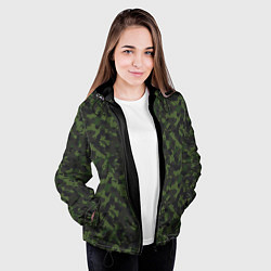 Куртка с капюшоном женская Камуфляж с холстовой сеткой, цвет: 3D-черный — фото 2
