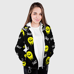 Куртка с капюшоном женская SMILE smile граффити, цвет: 3D-белый — фото 2
