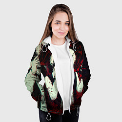 Куртка с капюшоном женская Токийский Гуль и Брызги Аниме Ghoul, цвет: 3D-белый — фото 2