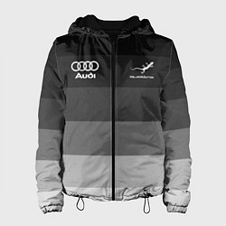 Куртка с капюшоном женская Audi, Ауди Серый градиент, цвет: 3D-черный