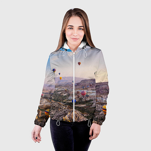 Женская куртка Воздушные Шары! / 3D-Белый – фото 4