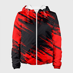 Куртка с капюшоном женская Красная краска брызги, цвет: 3D-белый