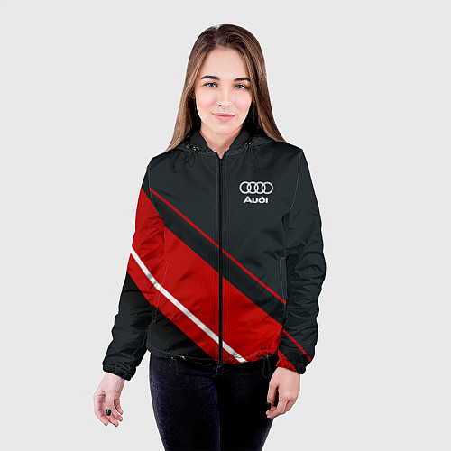 Женская куртка Audi sport red / 3D-Черный – фото 4