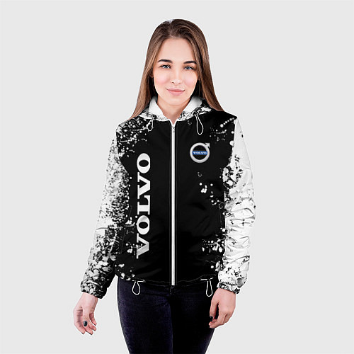 Женская куртка Volvo капли и брызги красок / 3D-Белый – фото 4