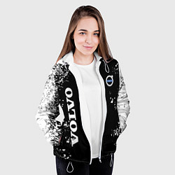 Куртка с капюшоном женская Volvo капли и брызги красок, цвет: 3D-белый — фото 2