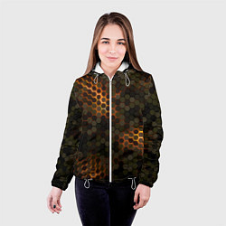 Куртка с капюшоном женская СТАЛЬНОЙ КАМУФЛЯЖ 3Д БРОНЯ СВЕЧЕНИЕ, цвет: 3D-белый — фото 2
