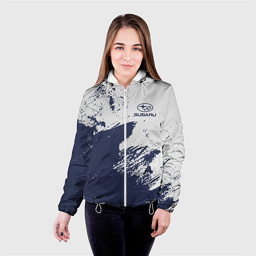 Женская куртка Subaru - Текстура / 3D-Белый – фото 4
