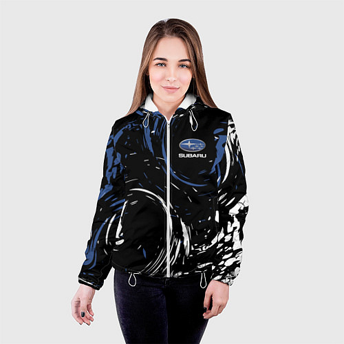 Женская куртка Subaru - Круговорот / 3D-Белый – фото 4