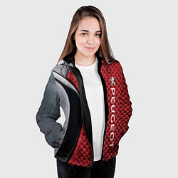 Куртка с капюшоном женская Peugeot texture, цвет: 3D-черный — фото 2