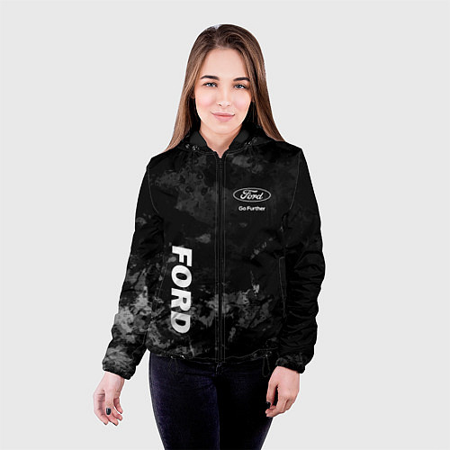 Женская куртка Ford, Форд, Серый фон / 3D-Черный – фото 4