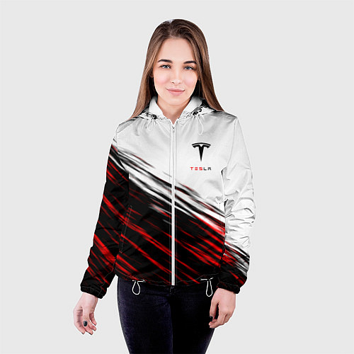 Женская куртка Tesla sport размытость / 3D-Белый – фото 4