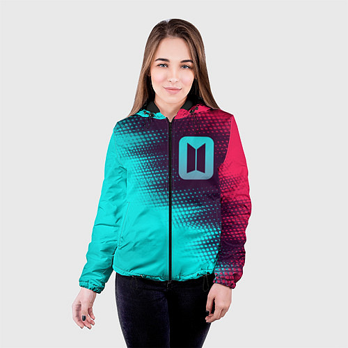 Женская куртка BTS Абстракция / 3D-Черный – фото 4