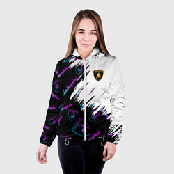 Куртка с капюшоном женская Lamborghini pattern gradient, цвет: 3D-белый — фото 2