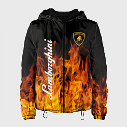 Куртка с капюшоном женская Lamborghini пламя огня, цвет: 3D-черный