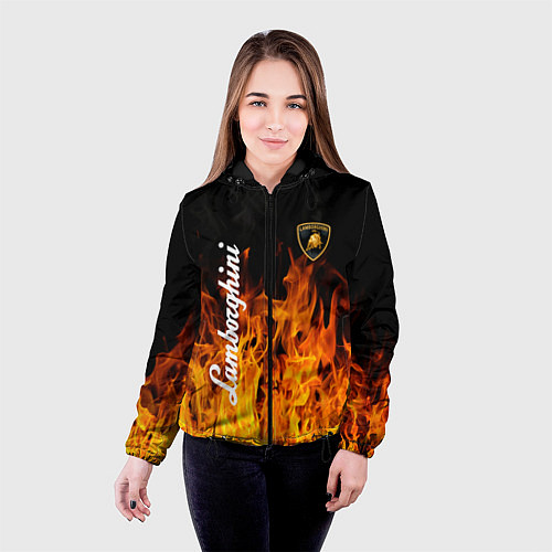 Женская куртка Lamborghini пламя огня / 3D-Черный – фото 4