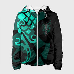 Куртка с капюшоном женская МАСКА И ТАТУИРОВКА СЯО XIAO ГЕНШИН, цвет: 3D-белый