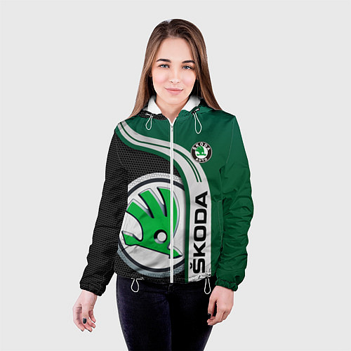 Женская куртка SKODA AUTO ШКОДА АВТО / 3D-Белый – фото 4