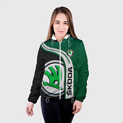 Куртка с капюшоном женская SKODA AUTO ШКОДА АВТО, цвет: 3D-белый — фото 2