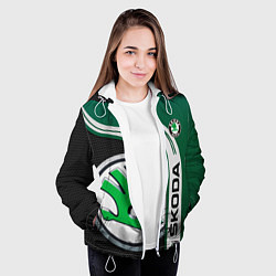 Куртка с капюшоном женская SKODA AUTO ШКОДА АВТО, цвет: 3D-белый — фото 2