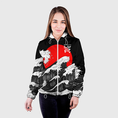 Женская куртка Kisatsutai - Корпус бойни демонов / 3D-Белый – фото 4