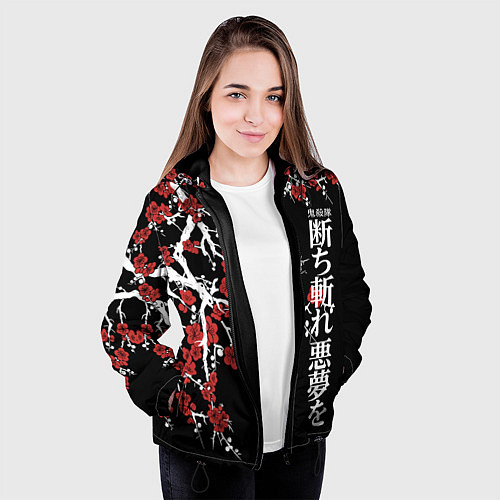 Женская куртка Корпус бойни демонов / 3D-Черный – фото 3